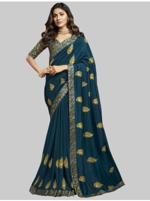 Blue Soft Art Silk Designer Saree small FABSA20188