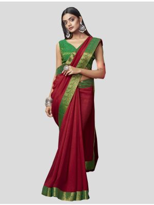 Maroon Art Silk Designer Saree small FABSA20095