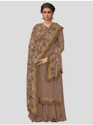 Mauve Grey Italian Silk Straight Suit with Dupatta small FABSL20009