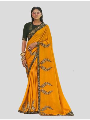 Mustard Soft Art Silk Designer Saree small FABSA20012