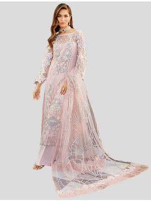 Baby Pink Net Pakistani Suit with Dupatta small FABSL20097