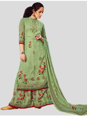 Light Green Georgette Straight Suit with Dupatta small FABSL20089
