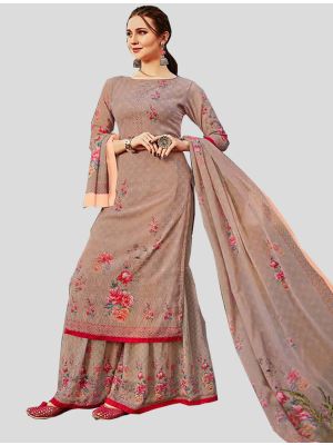 Mauve  Georgette Straight Suit with Dupatta small FABSL20090