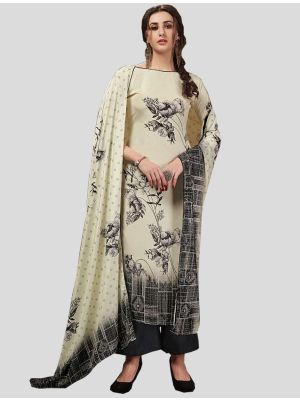 Off-White Crepe Silk Straight Suit with Dupatta small FABSL20084