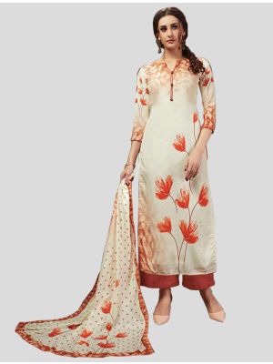 Off-White Crepe Silk Straight Suit with Dupatta small FABSL20086