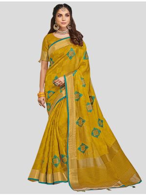 Pear Green Art Silk Designer Saree small FABSA20269