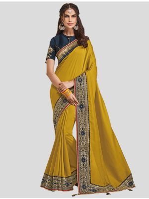 Pear Green Art Silk Designer Saree small FABSA20276