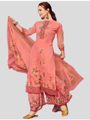 Pink Georgette Straight Suit with Dupatta small FABSL20093