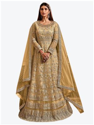 Light Yellow Net Floor Length Suit with Dupatta small FABSL20106