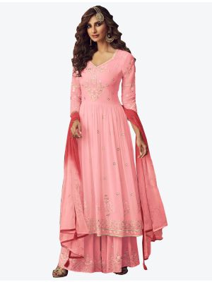 Pink Georgette Sharara Suit with Dupatta small FABSL20122