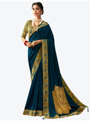 Blue Art Silk Designer Saree small FABSA20510