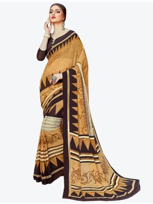 Beige Georgette Designer Saree small FABSA20583