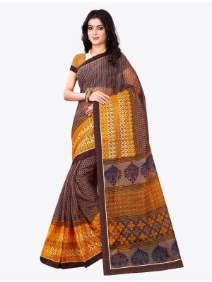 Brown Kota Silk Designer Saree small FABSA20612
