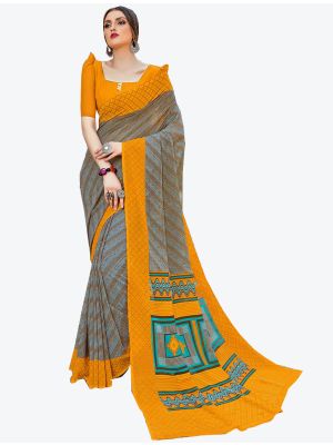 Grey Georgette Designer Saree small FABSA20587