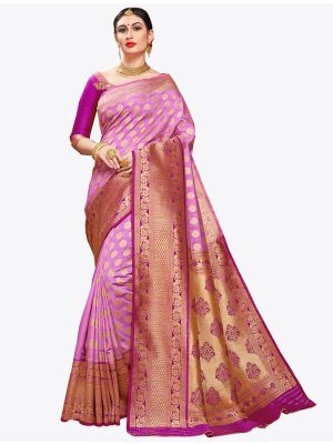 Lilac Banarasi Art Silk Designer Saree small FABSA20564