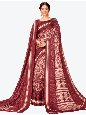 Maroon Pashmina Designer Saree small FABSA20603