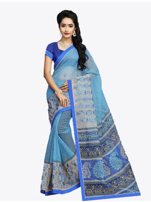 Sky Blue Kota Silk Designer Saree FABSA20617