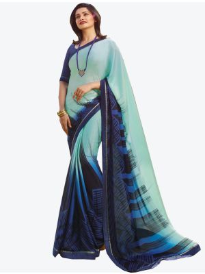 Baby Blue Soft Georgette Designer Saree FABSA20983