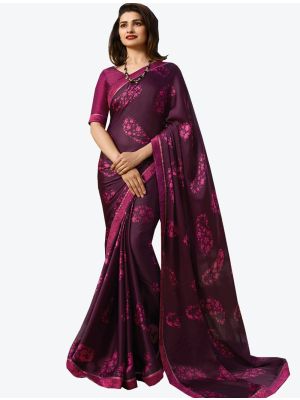 Burgundy Soft Georgette Designer Saree FABSA20982
