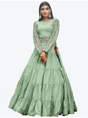 light green cotton designer gown   fabgo20067