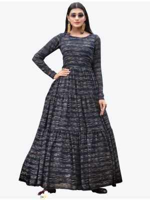 navy blue georgette designer gown   fabgo20061