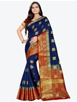 Blue Banarasi Silk Designer Saree small FABSA20780