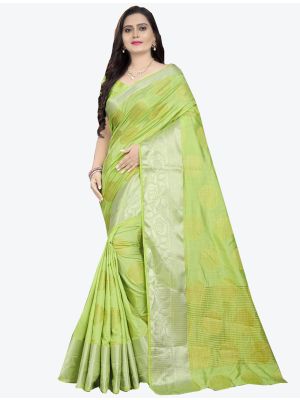 Light Green Banarasi Silk Designer Saree small FABSA20795