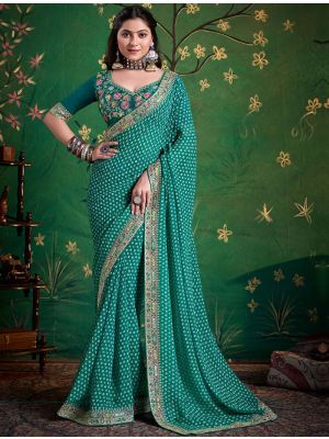 Premium Bollywood Fashion Forward Indische Kleidung Georgette Saree für Hochzeit