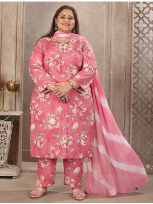 Soft Pink Rayon Plus Size Ready To Wear Salwar Kameez FABSL22303