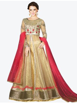 Off-White Net Sharara Suit with Dupatta small FABSL20273