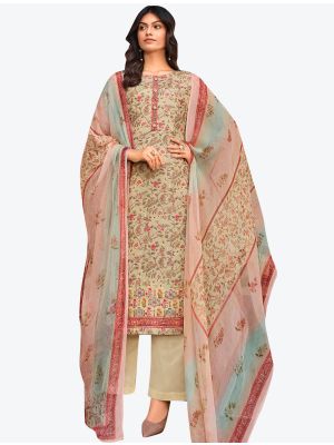 Light Beige Fine Muslin Straight Suit with Pure Chiffon Dupatta small FABSL20522