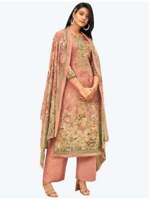 Peachy Pink Premium Cotton Designer Palazzo Suit with Dupatta small FABSL20728
