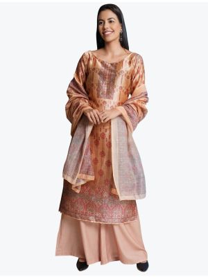 Golden Soft Silk Party Wear Designer Palazzo Suit small FABSL20875