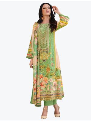 Pastel Green Premium Cotton Exclusive Designer Salwar Suit small FABSL21004