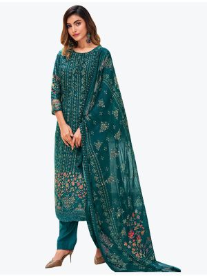 Rama Blue Muslin Palazzo Suit with Thread Work And Sequin small FABSL21114