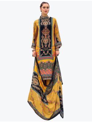 Yellow Modal Silk Exclusive Designer Palazzo Suit small FABSL21136