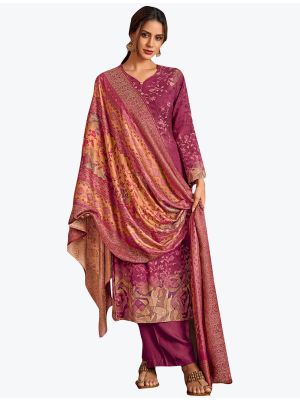Magenta Warm Pashmina Premium Salwar Suit small FABSL21227