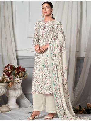 Pearl White Pure Cotton Digital Printed Salwar Kameez small FABSL21509
