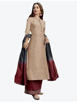 Brown Rayon Straight Suit with Dupatta small FABSL20229