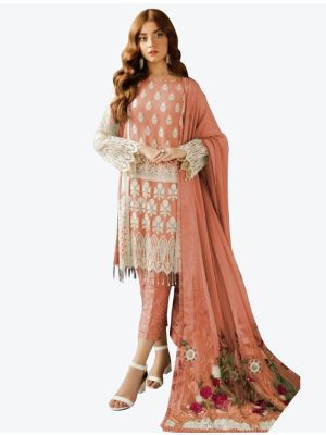 Light Pink Georgette Pakistani Suit with Dupatta small FABSL20224