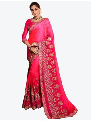 Pink Dola Silk Designer Saree small FABSA20774