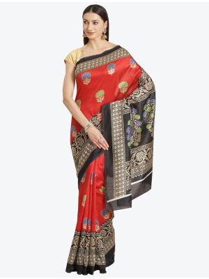 Red  Bhagalpuri Art Silk Designer Saree small FABSA20870