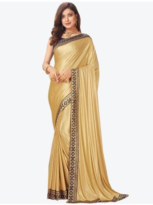 Beige Lycra Designer Saree small FABSA20915
