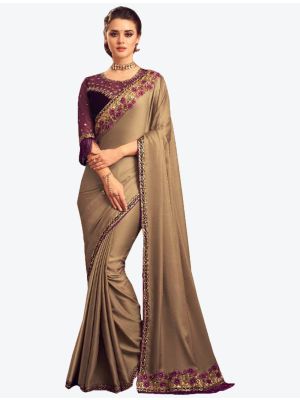 Beige Burberry Silk Designer Saree FABSA20968