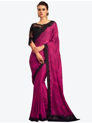 Magenta Silk Designer Saree small FABSA20960