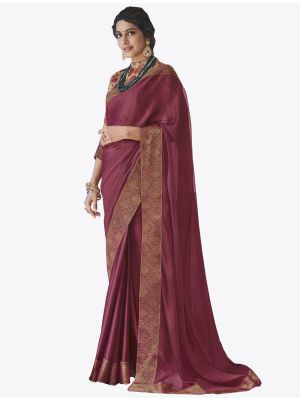 Light Pink Chiffon Dyed Fabric Designer Saree small FABSA20730