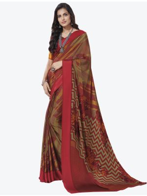 Maroon Chiffon Designer Saree small FABSA20716