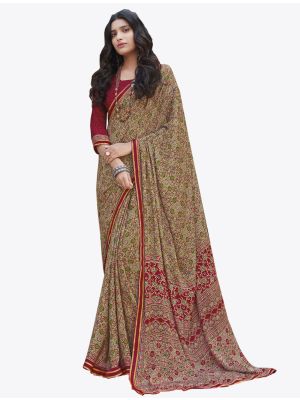 Multicolor Satin Crape Designer Saree small FABSA20751