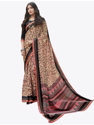 Multicolor Satin Crape Designer Saree small FABSA20754