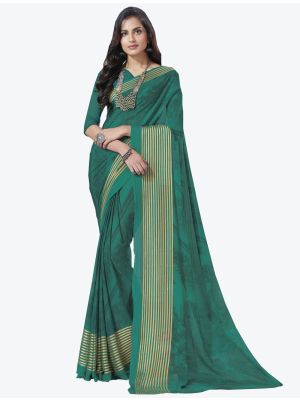 Sea Green Chiffon Designer Saree small FABSA20717